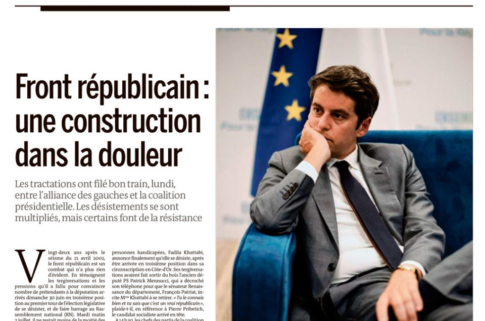 Portrait de Gabriel Attal, pour Le Monde